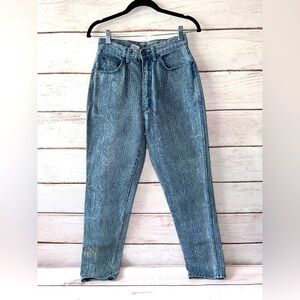 Vintage 80s High Waisted Snake Print Jeans – Juniors Size 11 (See Measurements)